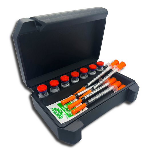 7-Slot Vial Storage Case – Compact Organizer for GLP-1, Peptide & Insulin Supplies