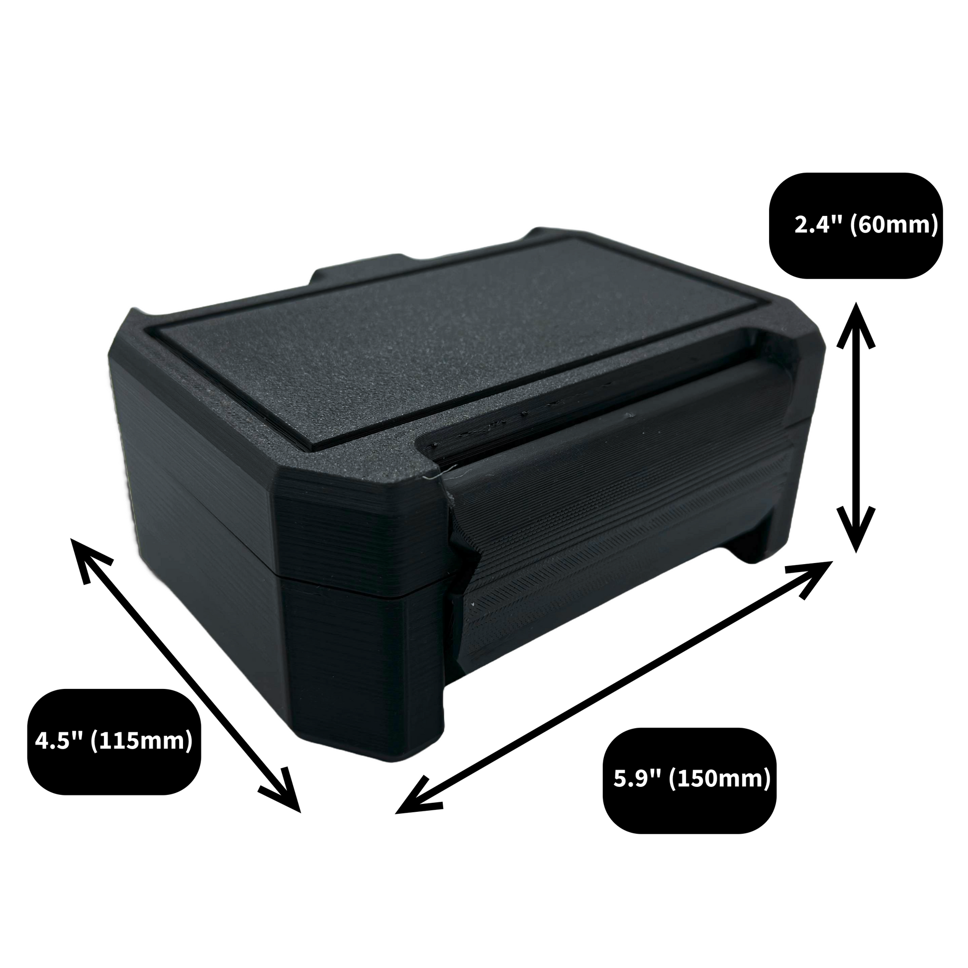 SnapLock V2 10ml vial storage case dimensions – 5.9 inches by 4.5 inches by 2.4 inches – compact secure case for testosterone, HRT, or research vials.